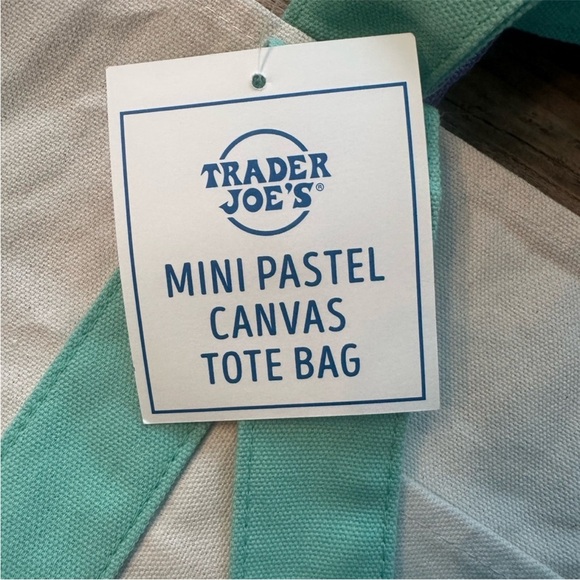 Trader Joe's Pastel Mini Tote Bag - Pink, Blue, Mint, Lavender - Picture 5 of 5